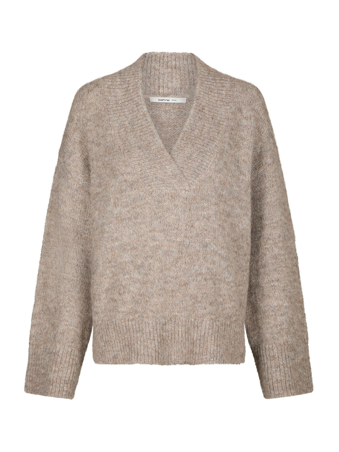 Hollie Fluff striktrøje - Beige Melange